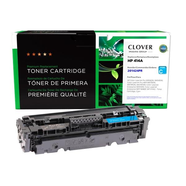 Clover Imaging Remanufactured Cyan Toner Cartridge (Reused OEM Chip) for HP 414A (W2021A)