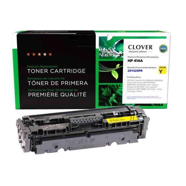 Clover Imaging Remanufactured Yellow Toner Cartridge (Reused OEM Chip) for HP 414A (W2022A)