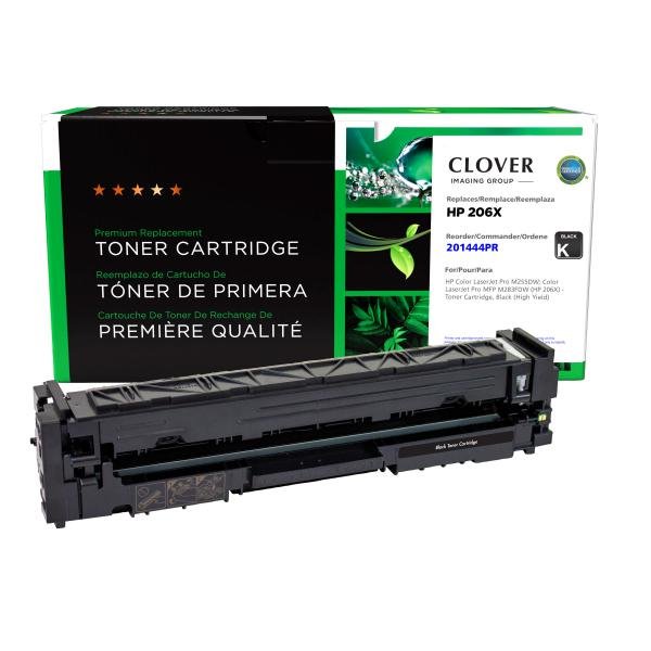Clover Imaging Remanufactured High Yield Black Toner Cartridge (Reused OEM Chip) for HP 206X (W2110X)