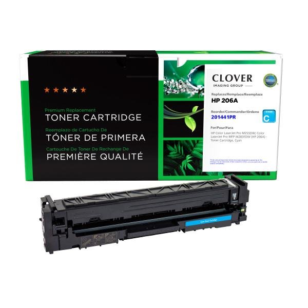 Clover Imaging Remanufactured Cyan Toner Cartridge (Reused OEM Chip) for HP 206A (W2111A)