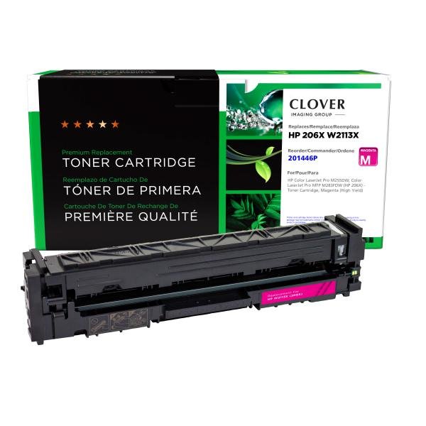 Clover Imaging Remanufactured High Yield Magenta Toner Cartridge (New Chip) for HP 206X (W2113X)